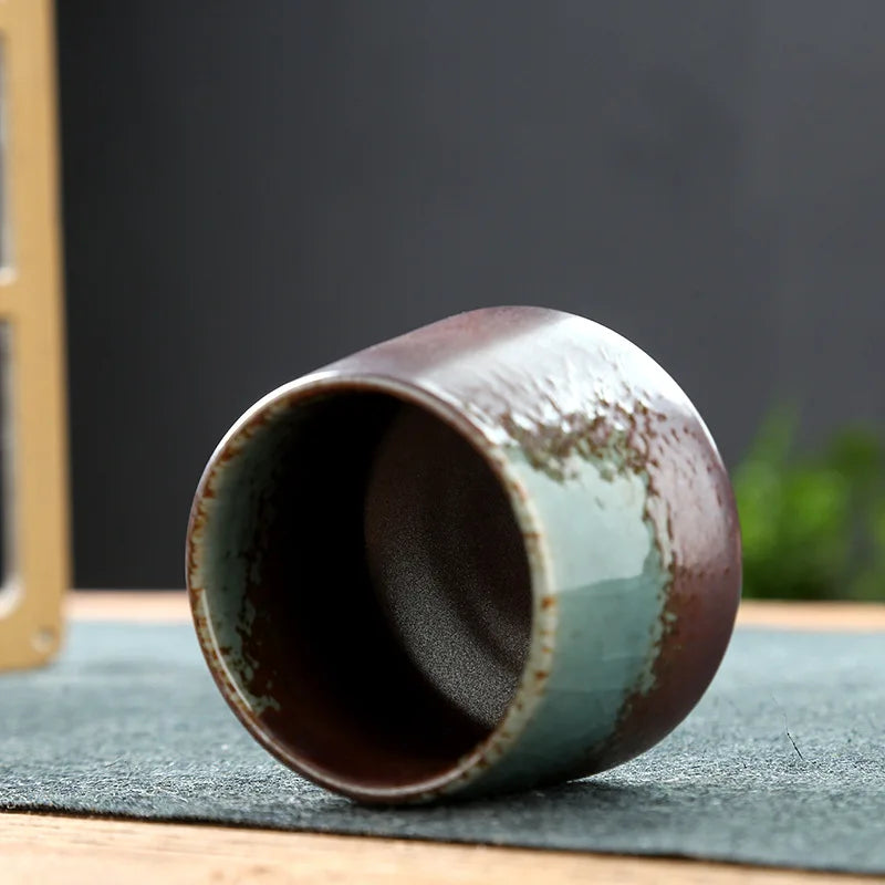 Kung Fu Tea Cup Retro Coffee Cup Japanese-style Porcelain Drinkware Kitchen Dining Bar Home Garden
