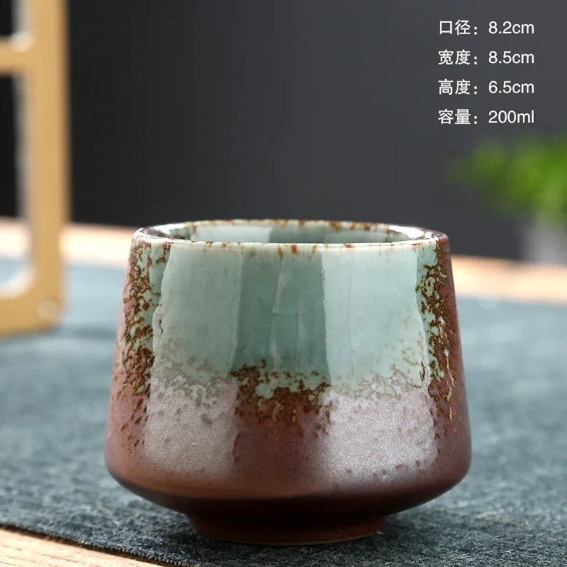 Kung Fu Tea Cup Retro Coffee Cup Japanese-style Porcelain Drinkware Kitchen Dining Bar Home Garden
