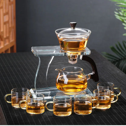 Kung Fu Tea Cup Set Magnetic Induction Teapot Home Lazy Maker Sky Realm Teaware Kitchen Dining Bar Garden