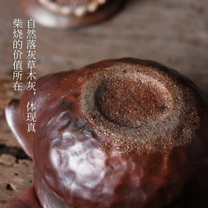 Kung Fu Tea Set Ceramic Teapot Handmade Firewood Pot Aquarius Tureen Tea Making Device Household Filter Single Pot