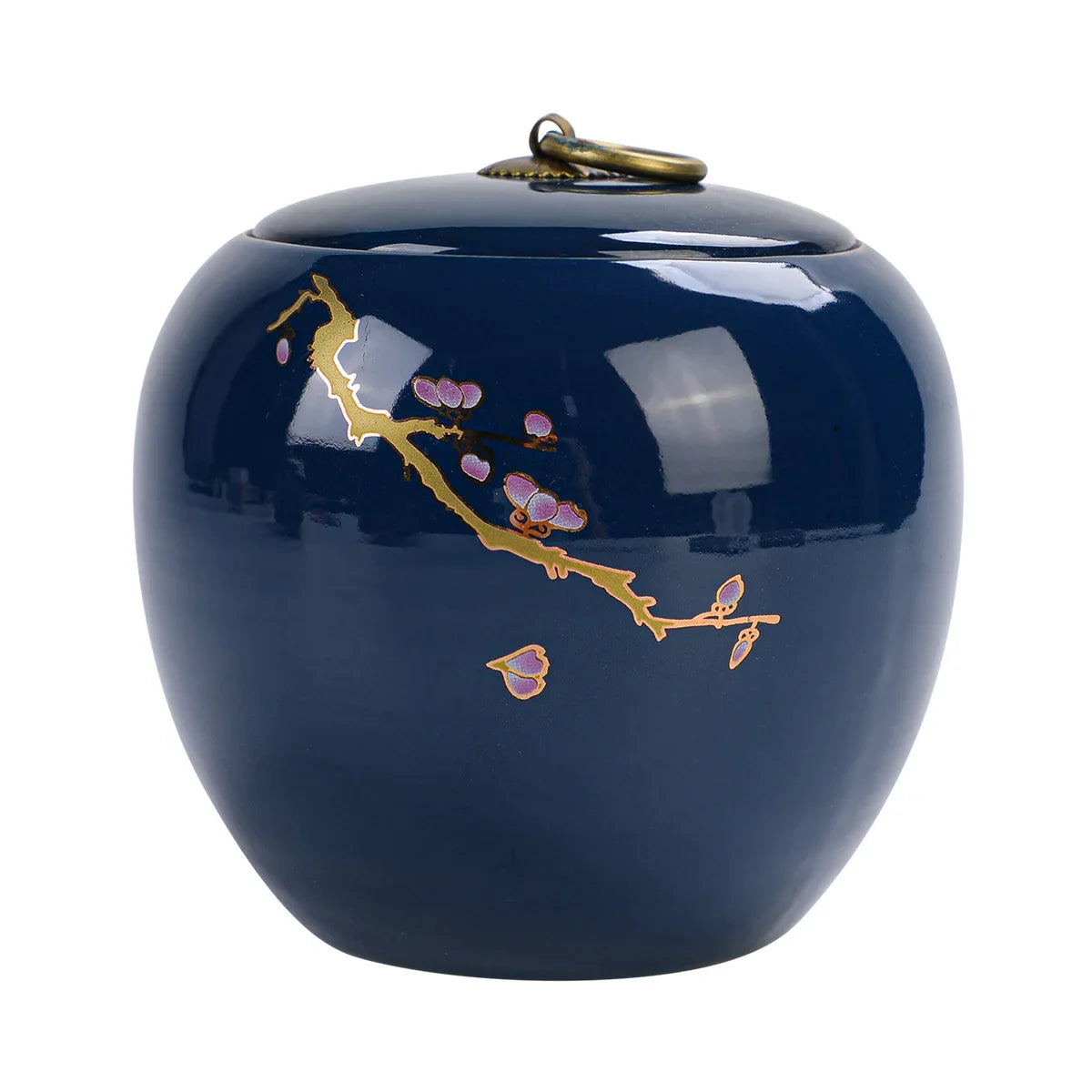 Kung Fu Tea Set Tea Can Waker Storage Tank Warehouse Ji Blue Glazed Large Ceramic Ji Blue Sealed Jar Box Organizer Teaware Bar