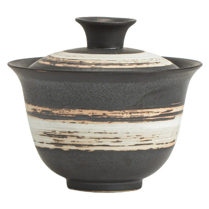 Kung Fu Tea Teaware Gaiwan Large Capacity Tea Making Device Stoneware Retro Ceramic Tea Bowl Tea Cup Gaiwan  Kung Fu Tea Set