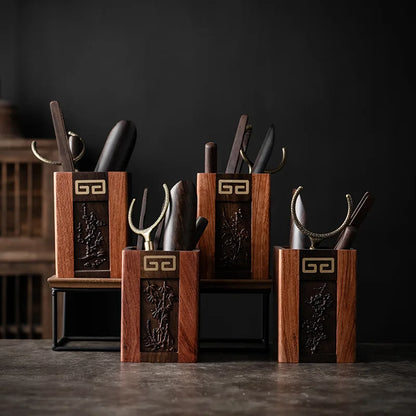 Kung Fu Tea Utensils Collection Tea Ceremony Six Items Suit 6 Gentlemen Copper Tea Clip Brick Tea Pry Tea Knife Tea Making Tools