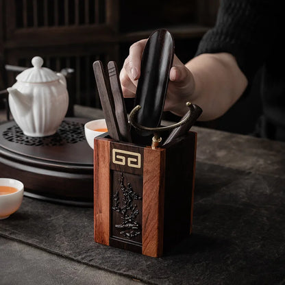 Kung Fu Tea Utensils Collection Tea Ceremony Six Items Suit 6 Gentlemen Copper Tea Clip Brick Tea Pry Tea Knife Tea Making Tools