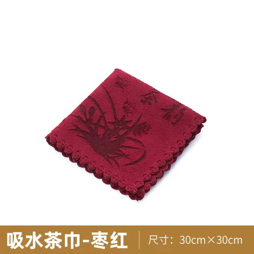 Kungfu Tea Towel, High-end Tea Napkins, Water Absorption, Thick Tea Table Cloth, Zen Intention Cloth, Chinese Tea Accessories