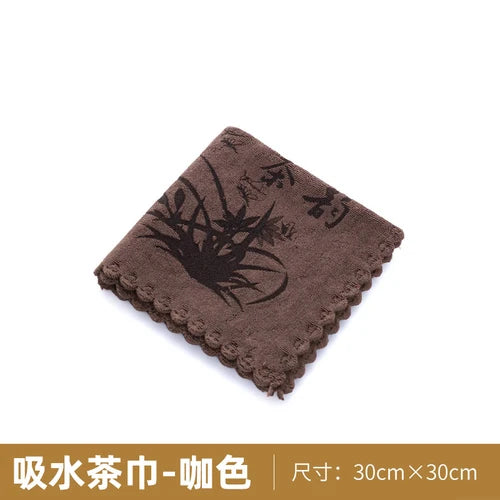 Kungfu Tea Towel, High-end Tea Napkins, Water Absorption, Thick Tea Table Cloth, Zen Intention Cloth, Chinese Tea Accessories
