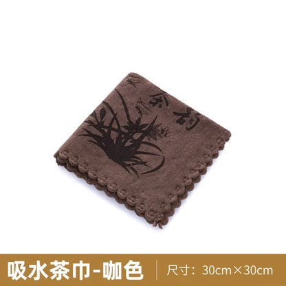 Kungfu Tea Towel, High-end Tea Napkins, Water Absorption, Thick Tea Table Cloth, Zen Intention Cloth, Chinese Tea Accessories