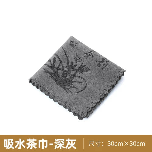 Kungfu Tea Towel, High-end Tea Napkins, Water Absorption, Thick Tea Table Cloth, Zen Intention Cloth, Chinese Tea Accessories