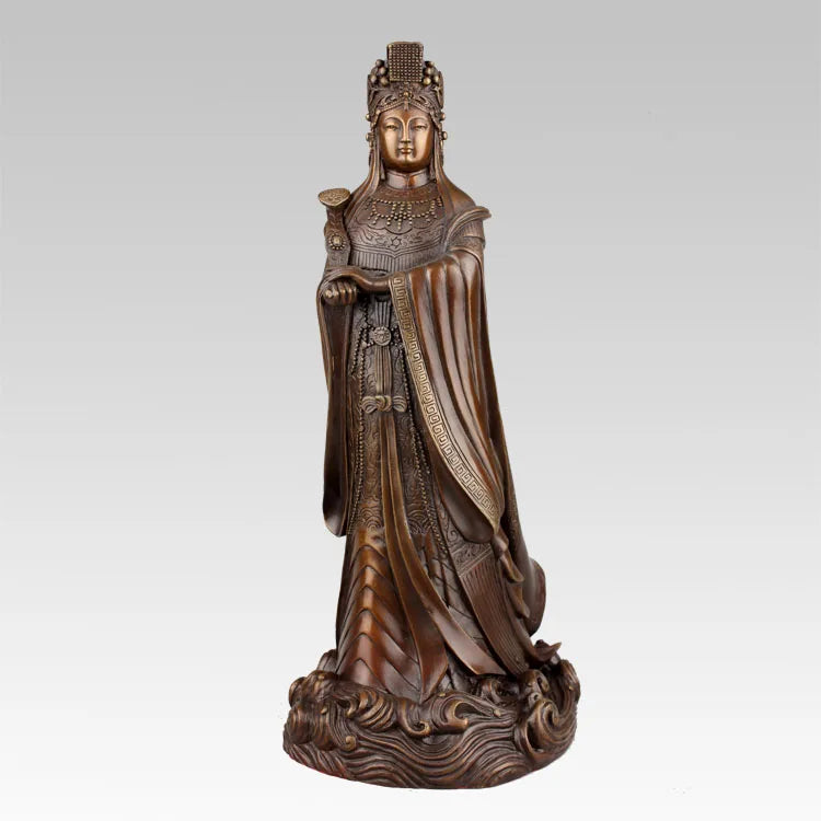 L SIZE--GOOD MAZU statue # TAIWAN family HOME efficacious Protection -Sea God Mazu Guanyin bronze statue-bless Safety Health-