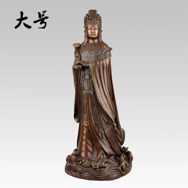 L SIZE--GOOD MAZU statue # TAIWAN family HOME efficacious Protection -Sea God Mazu Guanyin bronze statue-bless Safety Health-