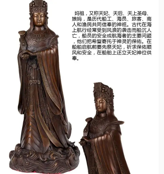 L SIZE--GOOD MAZU statue # TAIWAN family HOME efficacious Protection -Sea God Mazu Guanyin bronze statue-bless Safety Health-