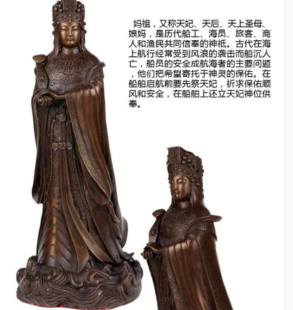 L SIZE--GOOD MAZU statue # TAIWAN family HOME efficacious Protection -Sea God Mazu Guanyin bronze statue-bless Safety Health-