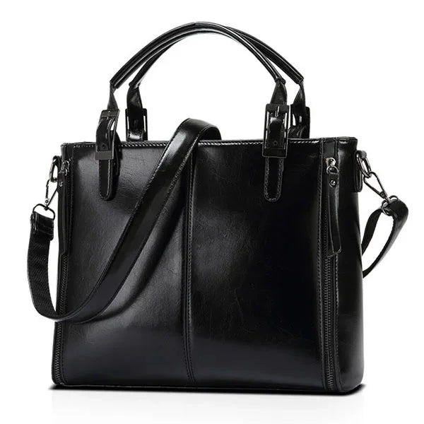 LANZHIXIN Large Oil Wax Bag Famous Brand Desginer Splicing Leather Handbags Tote Shoulder Bags for Women 2018