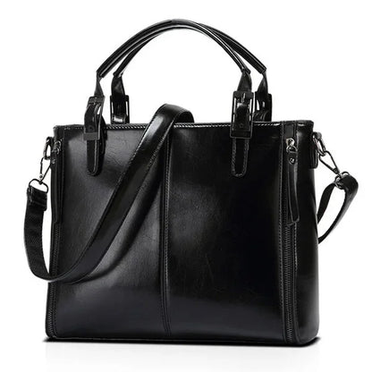 LANZHIXIN Large Oil Wax Bag Famous Brand Desginer Splicing Leather Handbags Tote Shoulder Bags for Women 2018