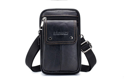 LAOSHIZI Brand Men's Cowhide Mobile Phone Waist Packs Multifunctional Genuine Leather Wallet Fashion Shoulder Crossbody Bag