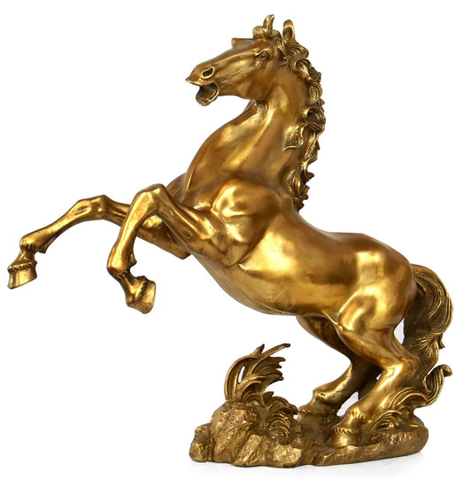 LARGE #45CM TALL # High-grade HOME OFFICE Business crafts-- wealth fortune Good luck brass horse statue Efficacious Mascot