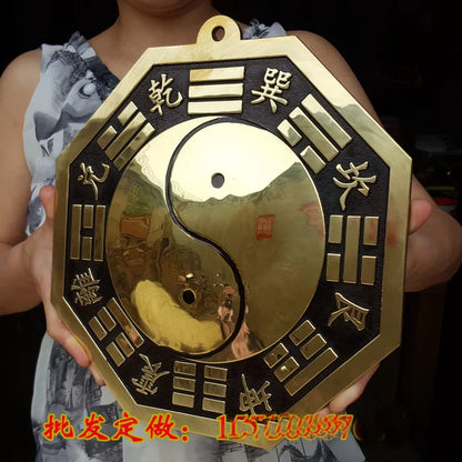 LARGE # Asia HOME Porch hallway shop WALL efficacious talisman exorcise evil spirits safe Eight Diagrams FENG SHUI COPPER mirror