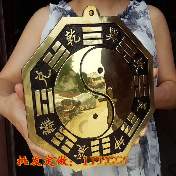LARGE # Asia HOME Porch hallway shop WALL efficacious talisman exorcise evil spirits safe Eight Diagrams FENG SHUI COPPER mirror