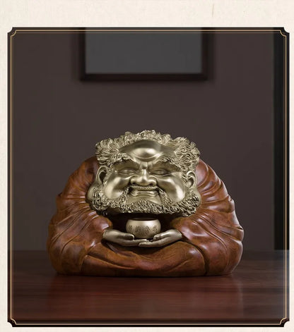 LARGE Buddhism COPPER sculpture Bodhidharma Tamo Monk Maitreya Lucky Dharma Buddha God statue Spiritual Worship HOME living ROOM