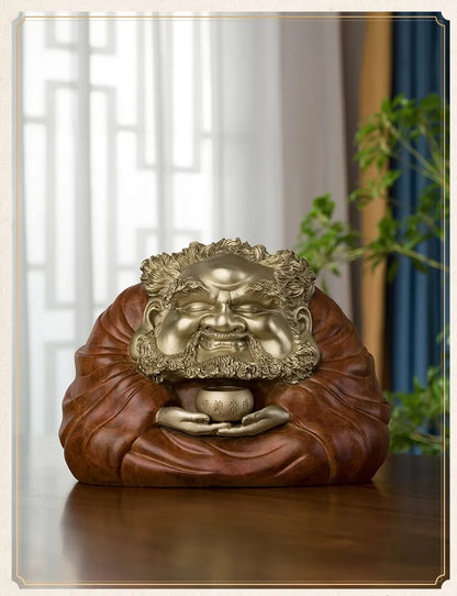 LARGE Buddhism COPPER sculpture Bodhidharma Tamo Monk Maitreya Lucky Dharma Buddha God statue Spiritual Worship HOME living ROOM