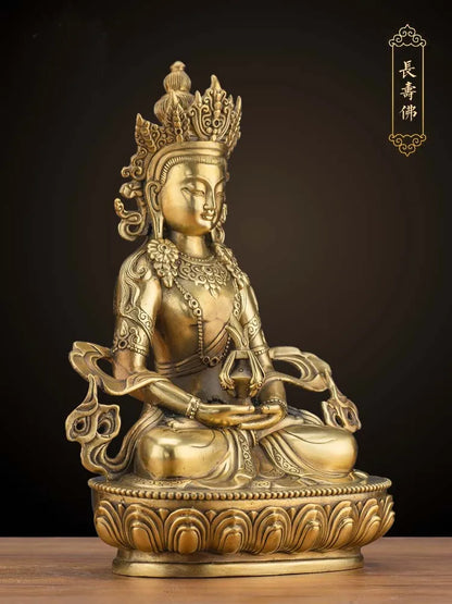 LARGE GOOD Wholesale buddha statue Asia Buddhism Buddha brass statue Tantra Amitayus CHANG SHOU RU LAI FO Buddha talisman