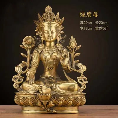 LARGE GOOD Wholesale buddha statue Asia Buddhism Buddha brass statue Tantra Green Tara Guan yin Bodhisattva HOME Buddha talisman
