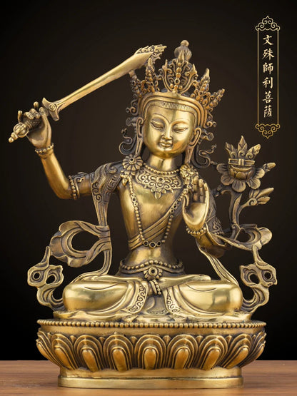 LARGE GOOD Wholesale buddha statue Asia Buddhism Buddha brass statue Tantra Manjusri Guan yin Bodhisattva HOME Buddha talisman