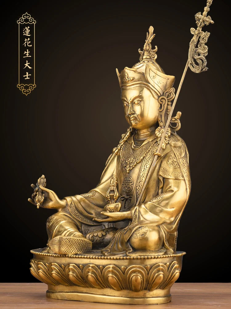 LARGE GOOD Wholesale buddha statue Asia Buddhism Buddha brass statue Tantra Padmasambhava Guru Rinpoche HOME Buddha talisman