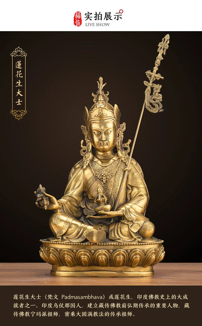 LARGE GOOD Wholesale buddha statue Asia Buddhism Buddha brass statue Tantra Padmasambhava Guru Rinpoche HOME Buddha talisman