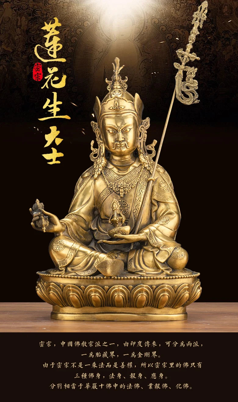 LARGE GOOD Wholesale buddha statue Asia Buddhism Buddha brass statue Tantra Padmasambhava Guru Rinpoche HOME Buddha talisman