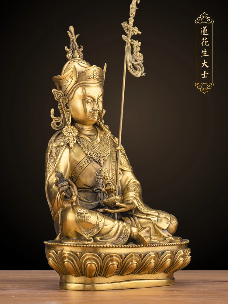 LARGE GOOD Wholesale buddha statue Asia Buddhism Buddha brass statue Tantra Padmasambhava Guru Rinpoche HOME Buddha talisman