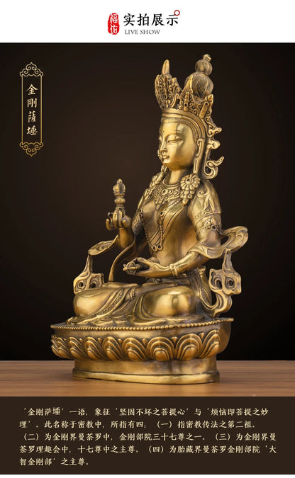 LARGE GOOD Wholesale buddha statue Asia Buddhism Buddha brass statue Tantra Vajrasattva Vajra Sakyamuni Buddha talisman