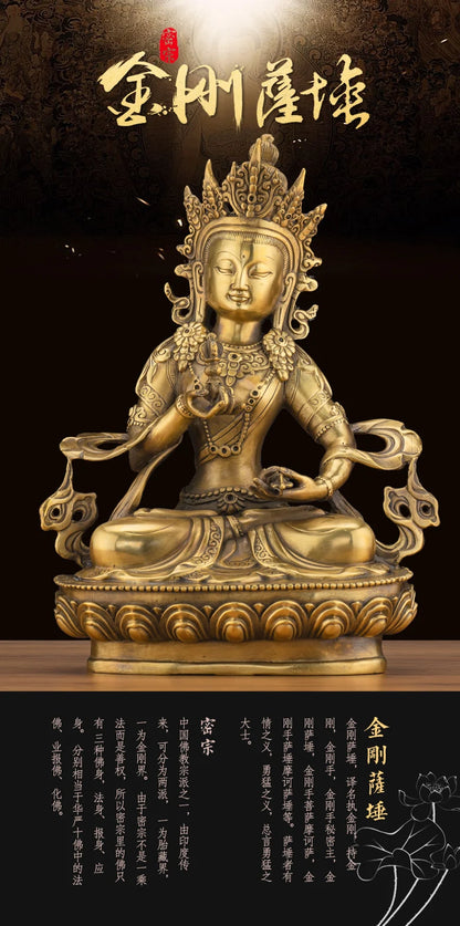 LARGE GOOD Wholesale buddha statue Asia Buddhism Buddha brass statue Tantra Vajrasattva Vajra Sakyamuni Buddha talisman