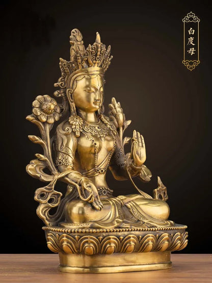 LARGE GOOD Wholesale buddha statue Asia Buddhism Buddha brass statue Tantra white Tara Guan yin Bodhisattva HOME Buddha talisman