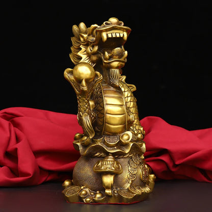 LARGE HOME office SHOP Business ART thriving business GOOD LUCK Mascot Royal Wealth dragon GOD FENG SHUI Brass statue