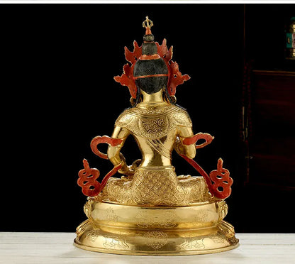 LARGE Huge 45CM  HOME Temple efficacious Protection Talisman GOLD gilding Namo Guru Vajrasattva Vajra Buddha brass statue