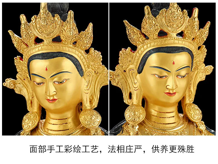 LARGE Huge 45CM HOME Temple efficacious Protection Talisman Tibetan Buddhism GOLD gilding Amitayus RU LAI  Buddha brass statue