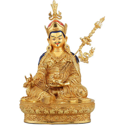 LARGE Huge 50CM HOME Hall efficacious Protection Talisman Tibetan GOLD Guru Padmasambhava Buddha Buddhist brass statue