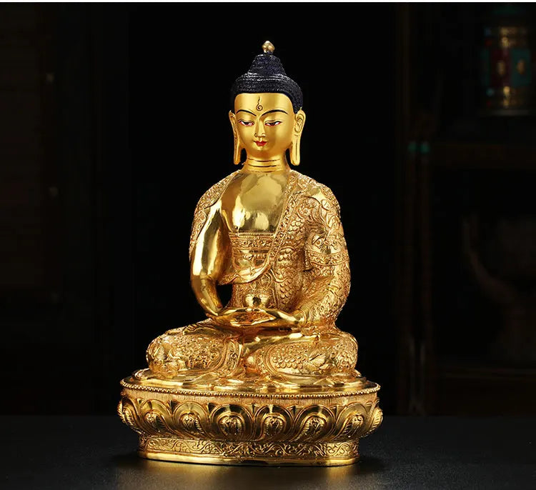 LARGE Wholesale Buddhist supplie Asia Thailand India family protection altar Amitabha Amitayus Gilded Buddha  Copper GOOD statue