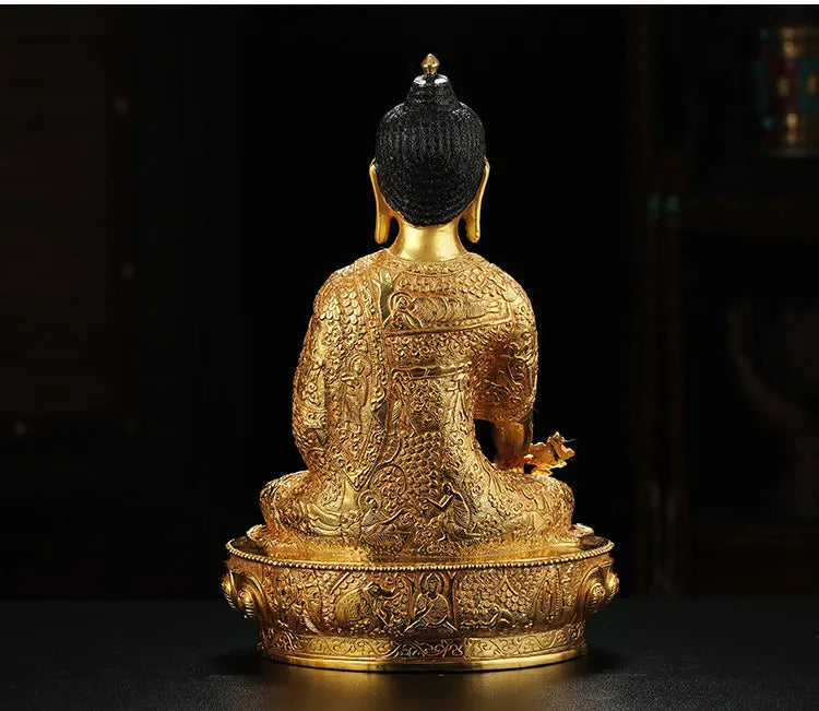 LARGE Wholesale Buddhist supplie Asia Thailand India family protection altar Medicine Buddha Gilded Buddha  Copper GOOD statue