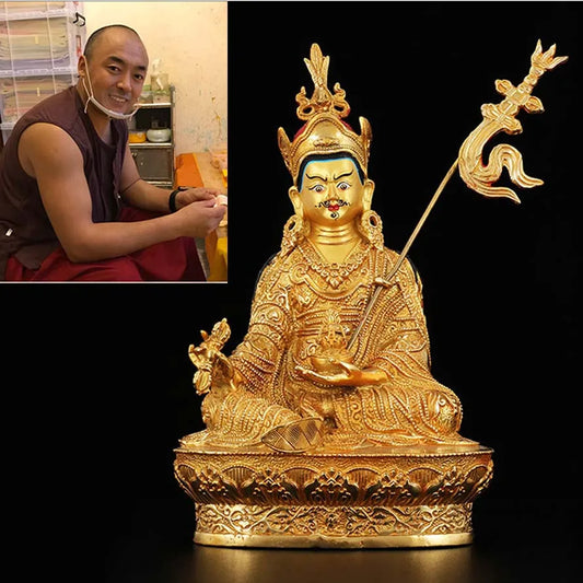 LARGE Wholesale Buddhist supplie Buddhism family HOME protection Padmasambhava Guru Rinpoche Gilded Buddha  copper GOOD statue