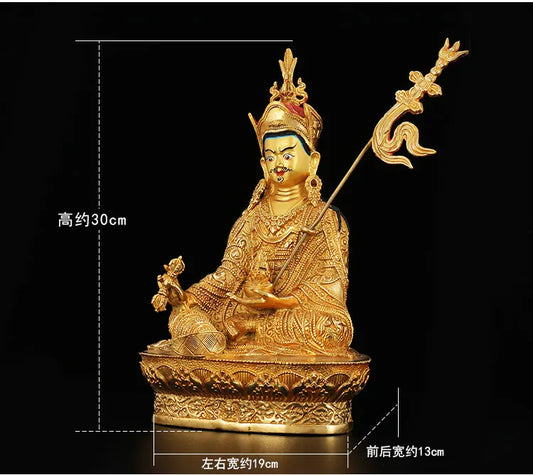LARGE Wholesale Buddhist supplie Buddhism family HOME protection Padmasambhava Guru Rinpoche Gilded Buddha  copper GOOD statue