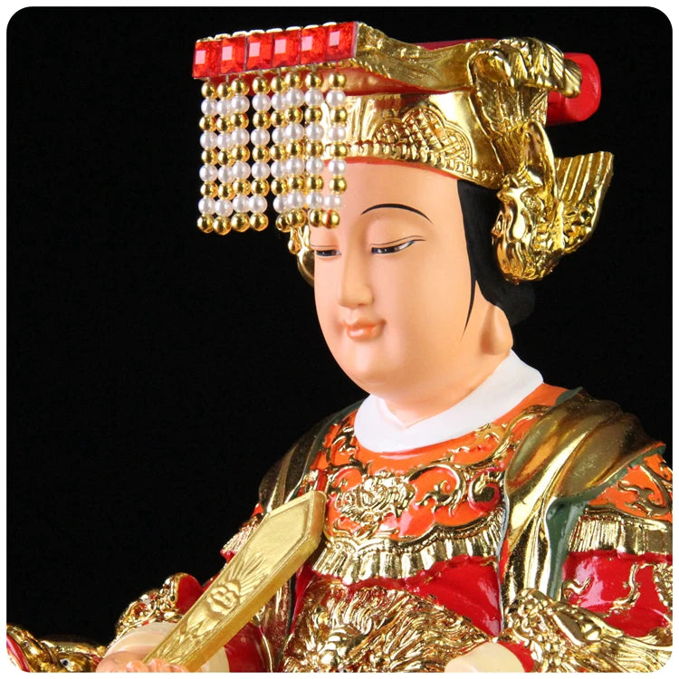 LARGE high-grade Home Hall  Talisman Mascot Goddess of SEA Matsu MAZU Guanyin Buddha gilding Sculpture statue 28cm