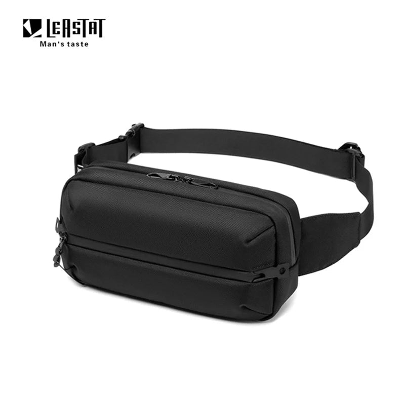 LEASTAT Men's Waterproof Waist Bag, Fanny Pack, Outdoor Sports Chest Bag, Male Casual Travel Crossbody Belt Bags, High Quality