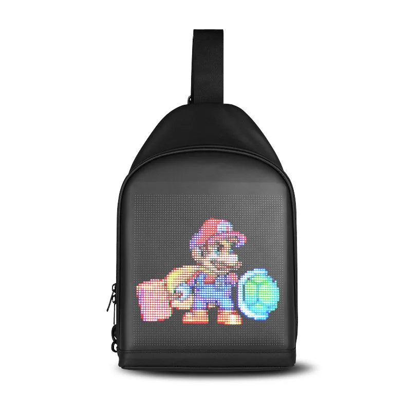 LED Display Chest Bag  Men travel Shoulder bag DIY Smart Display screen Messenger Bags woman Waterproof multimedia Crossbody Bag