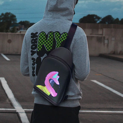 LED Display Chest Bag  Men travel Shoulder bag DIY Smart Display screen Messenger Bags woman Waterproof multimedia Crossbody Bag