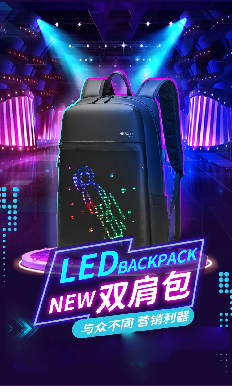 LED Display backpack Business travel Laptop Backpack Men DIY Smart backpack school Backpack woman WIFI multimedia backpack