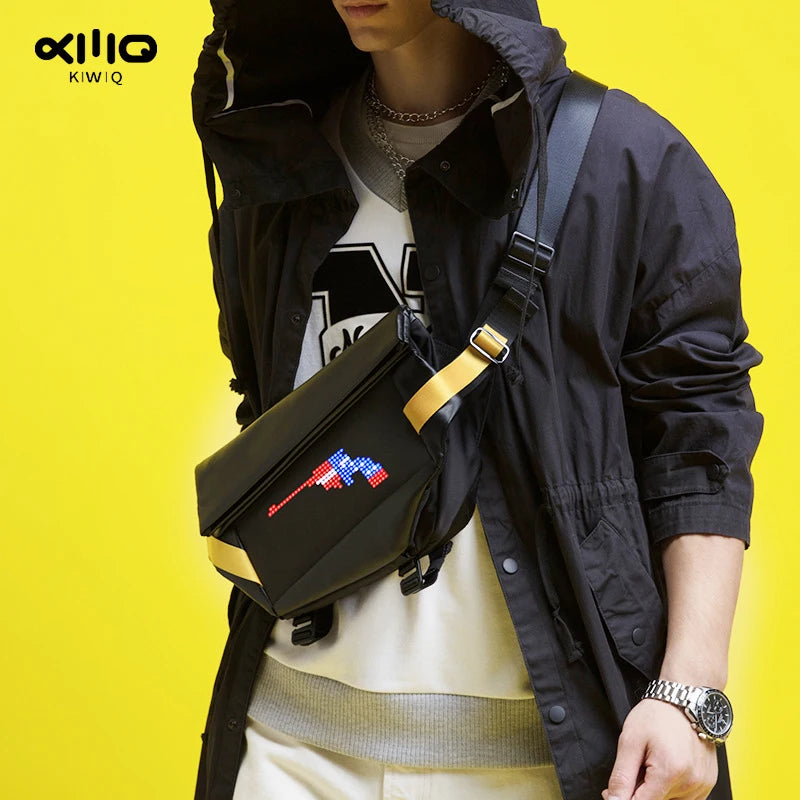 LED Smart Display Chest Bag Men travel Shoulder bag Custom DIY Messenger Bag Sport Waterproof Crossbody Bag Waist bag for woman