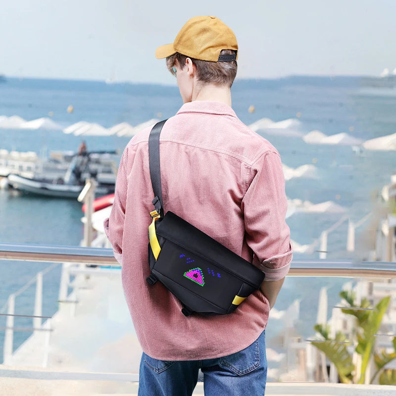 LED Smart Display Chest Bag Men travel Shoulder bag Custom DIY Messenger Bag Sport Waterproof Crossbody Bag Waist bag for woman