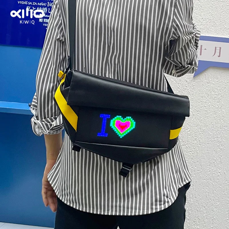LED Smart Display Chest Bag Men travel Shoulder bag Custom DIY Messenger Bag Sport Waterproof Crossbody Bag Waist bag for woman